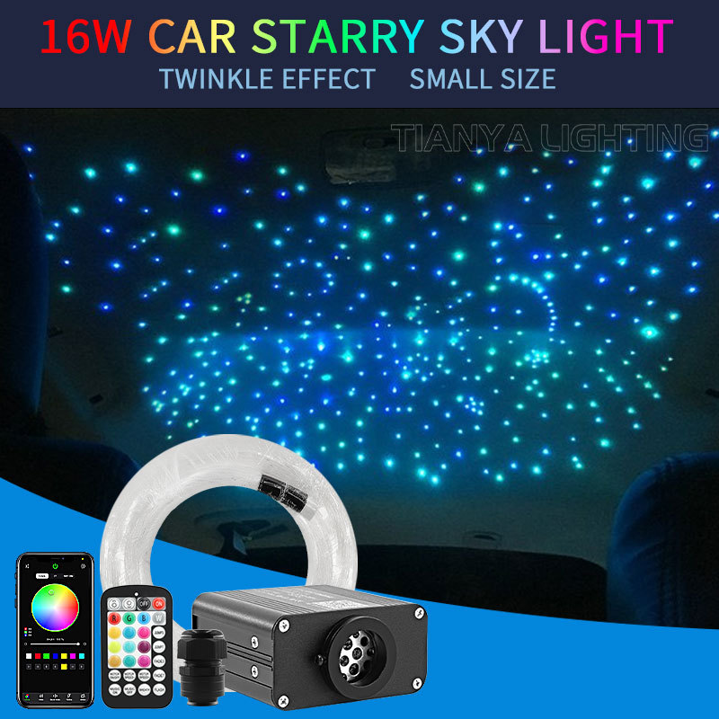 16W scintillant ciel étoilé voiture étoile plafonnier Fiber optique lumière Led étoile toit Starlight Kit de garniture de toit voiture décor à la maison