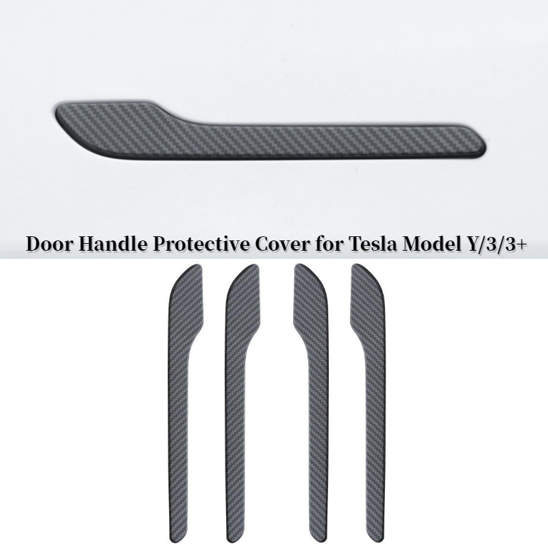 4pcs Door Handle Protective Cover for Tesla Model Y LAUNCH/3/3+ Highland 2025 ABS Car Door Handle Sticker Car Decor Accessories