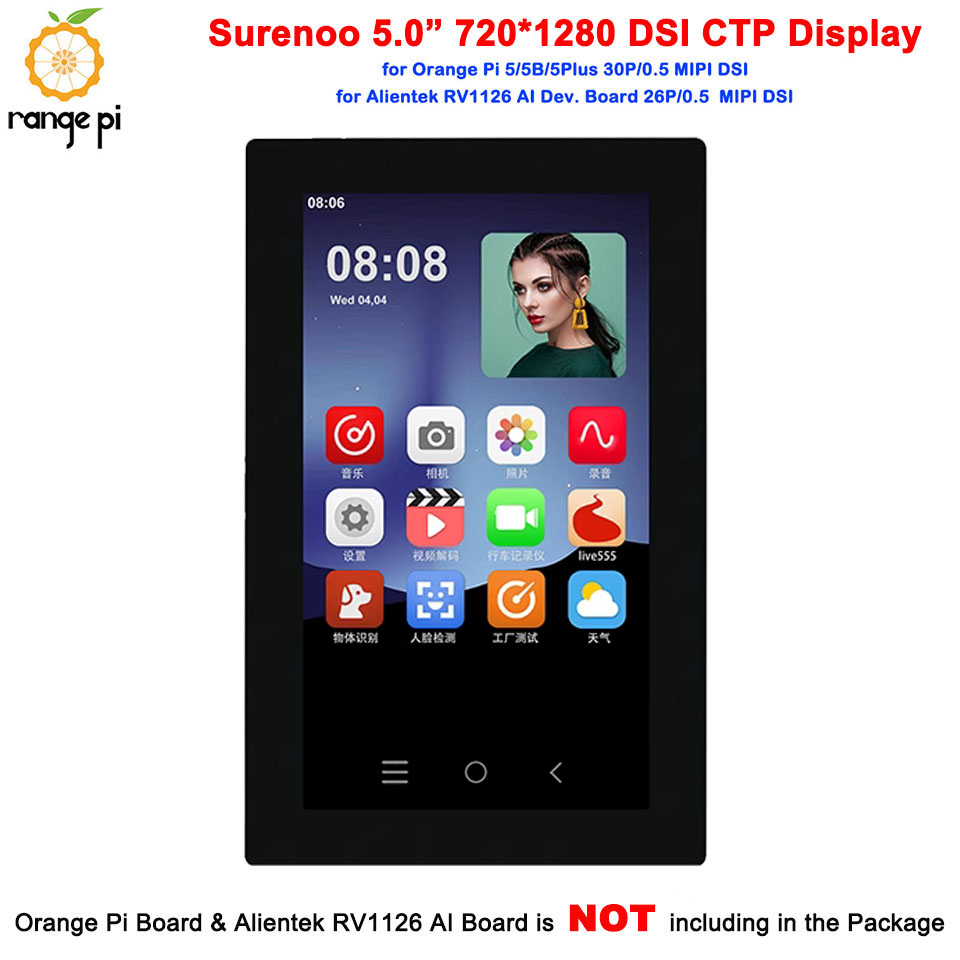 5.0" 5 inch 720*1280 IPS TFT MIPI DSI Multi-Touch Capacitive Touch Panel LCD Module Display Monitor Screen for Orange Pi 5/5B
