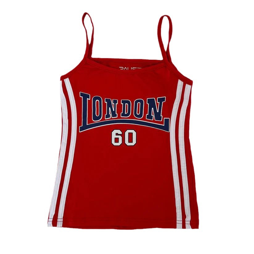 2000S Tops Punk London Print Mouwloze Streetwear Esthetische Hemdje Vintage Sexy Crop Tops Dames Y 2K Stijl Tank Top Emo Meisje
