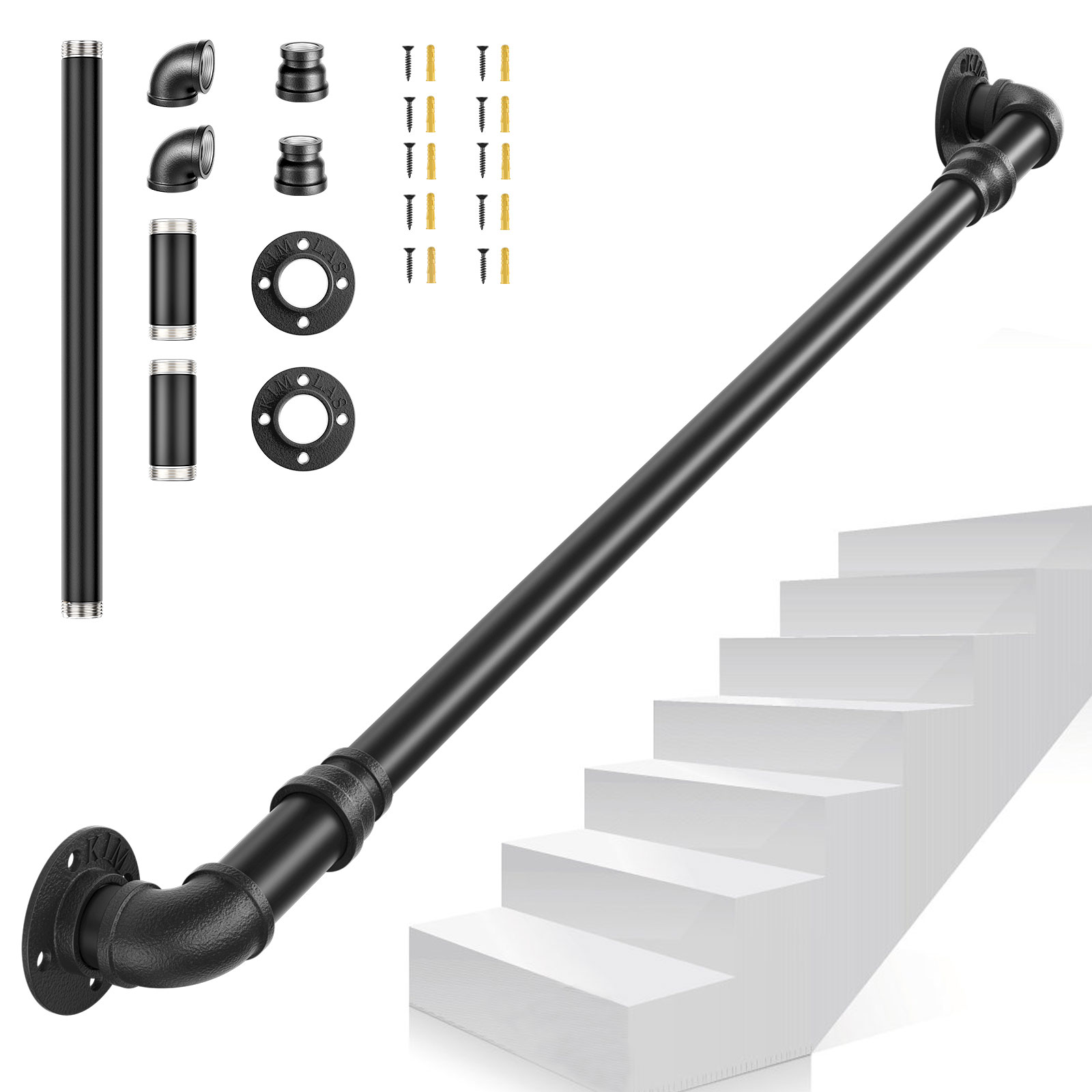 3m Handläufe für Treppen Metall geländer Wand handlauf Innentreppe schiene Sicherheits handlauf rutsch feste schmiede eiserne Rohr treppe