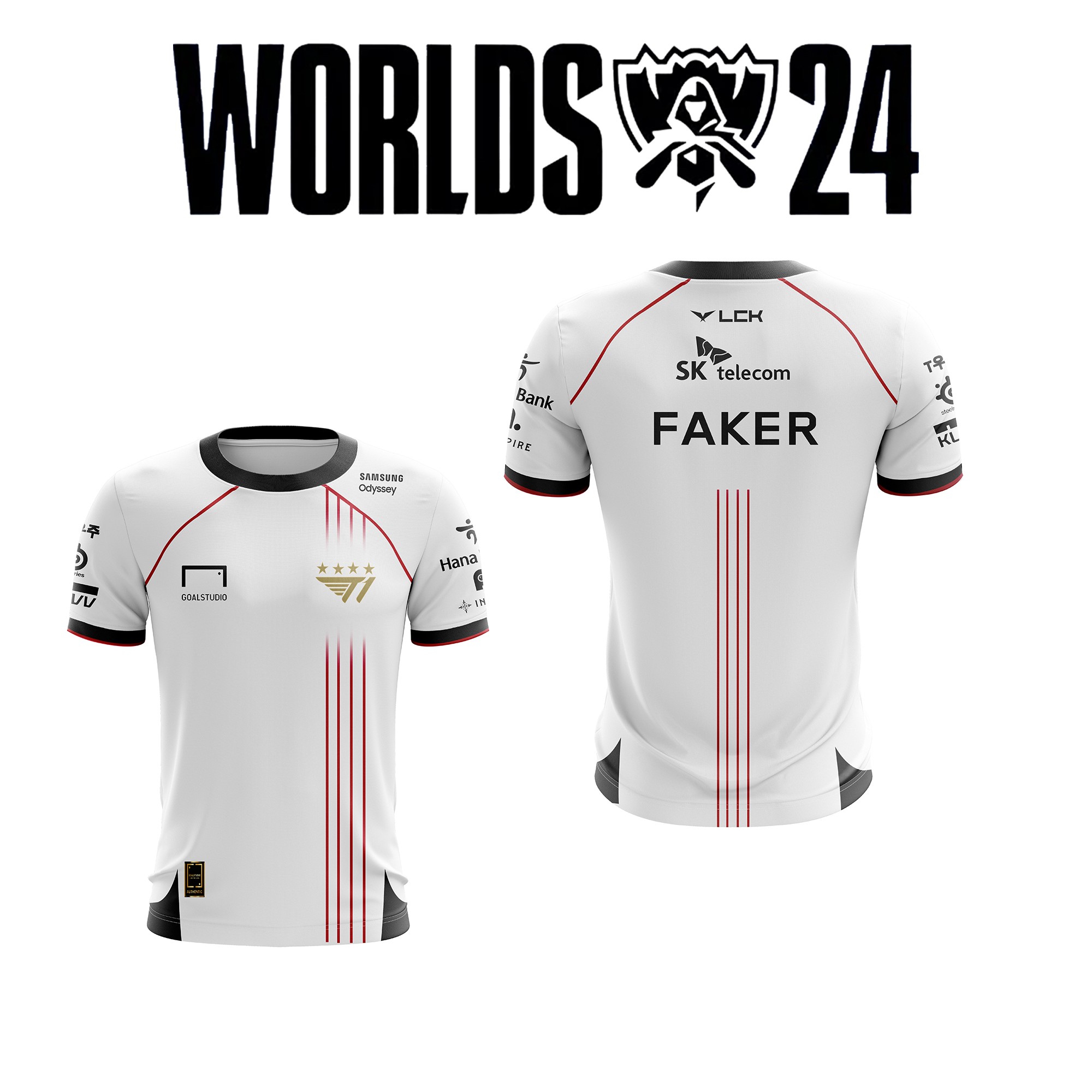 2024 New T1 Esports Team Uniform T-shirt League Of Legends World Finals Jersey T Shirt Lol Games Faker Fan Support Odzież męska