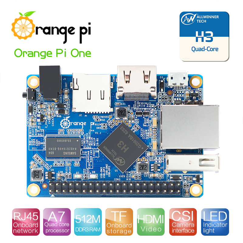 Czterordzeniowy pomarańczowy Pi One H3 1G Obsługa ubuntu linux i mini PC z systemem Android