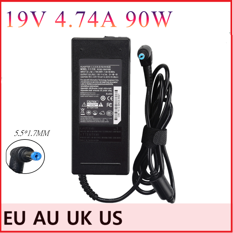 Fuente de alimentación para portátil ACER Aspire V3-771 V5, cargador con adaptador de CA de 19V y 4.74A, 471G, V3-771G, V5-531P, V5-551G, 561G, 571G, 571P