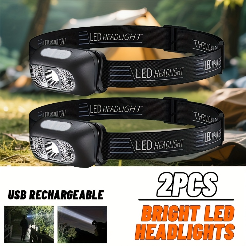 Starke Licht Scheinwerfer Tragbare LED Sensor Scheinwerfer USB Aufladbare Kopf Taschenlampe Outdoor Camping Angeln Notfall Laterne