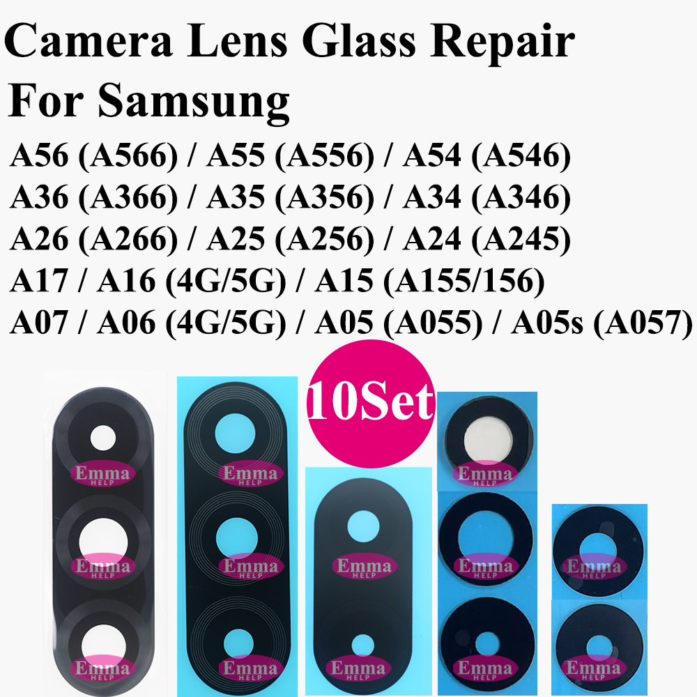 Сменное стекло задней камеры для Samsung A56, A07, A17, A06, A16, A26, A36, A52s, A15, A55, A35 с клеевым слоем