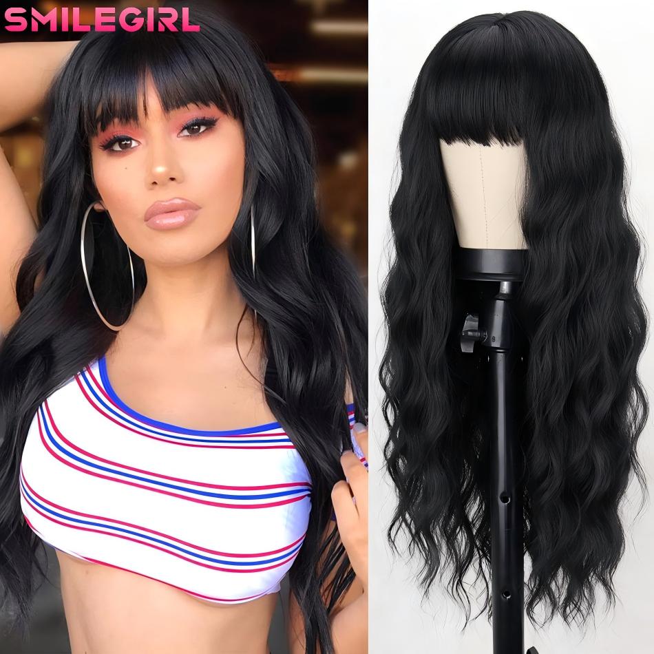 210 Density 3X1 Lace Front Wig With Bangs Wear And Go Body Wave Human Hair Wig With Bangs Glueless Brazilian Virgin Hair Wig For Black Women Natural Color 34 Inch