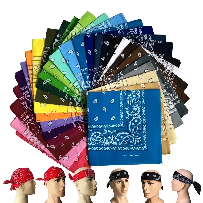 1/2 stücke Hip Hop Baumwolle Kopftuch Taschentuch Platz Bunte Sport Tie-Dye Bandanas Mode Damen Kopftuch Frauen halstuch