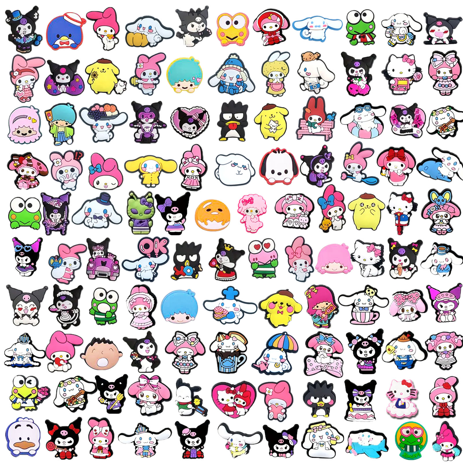 Adornos para zapatos de la serie MINISO Sanrio, 10-30 Uds., aleatorios, para sandalias, zapatos de PVC de primera calidad, accesorios de decoración DIY, regalo de Navidad