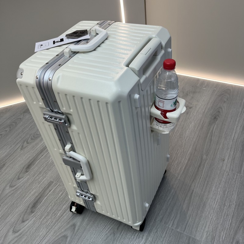 Maleta de calidad con varilla de tracción, marco de aluminio, equipaje con portavasos, portador de viaje, PC, cubierta de carrito de gran capacidad, cerradura TSA