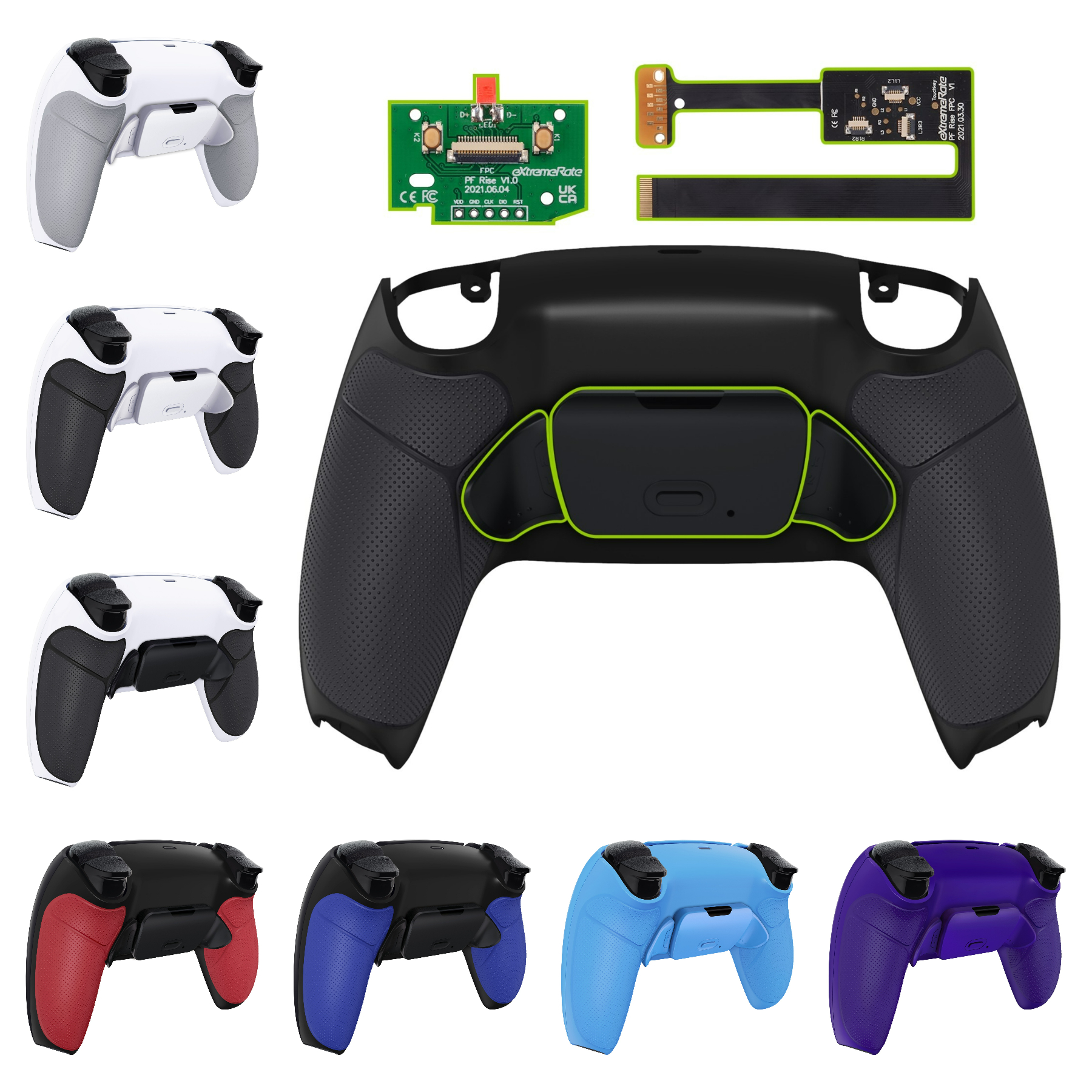 eXtremeRate Back Paddles Remappable Rise Remap Kit dla kontrolera PS5 BDM-010 i BDM-020, płyta aktualizacyjna Back Shell Back Buttons