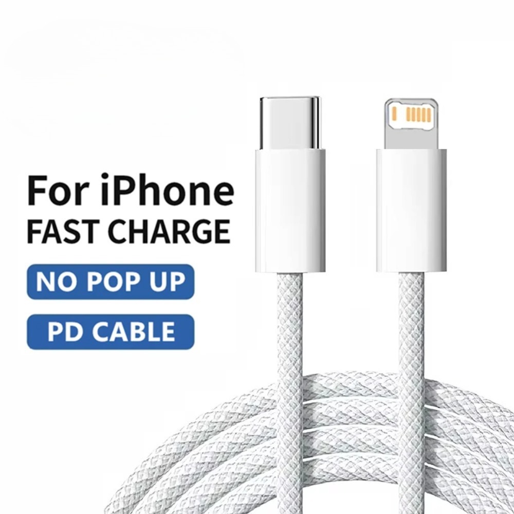 Geflochtenes 35-W-Schnelllade-PD-Kabel für iPhone 13 14 Pro Max 11 12 Mini X XR XS Max 7 8 Plus Schnelllade-USB-C-Datenkabel 1 m 2 m
