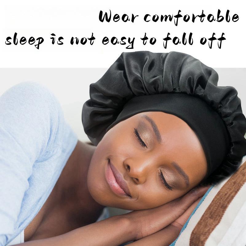 Recém Cetim Noite Cabelo Cap Mulheres Sólida Dormir Chapéu Cuidados com o Sono Bonnet Nightcap Para As Mulheres Unisex Cap