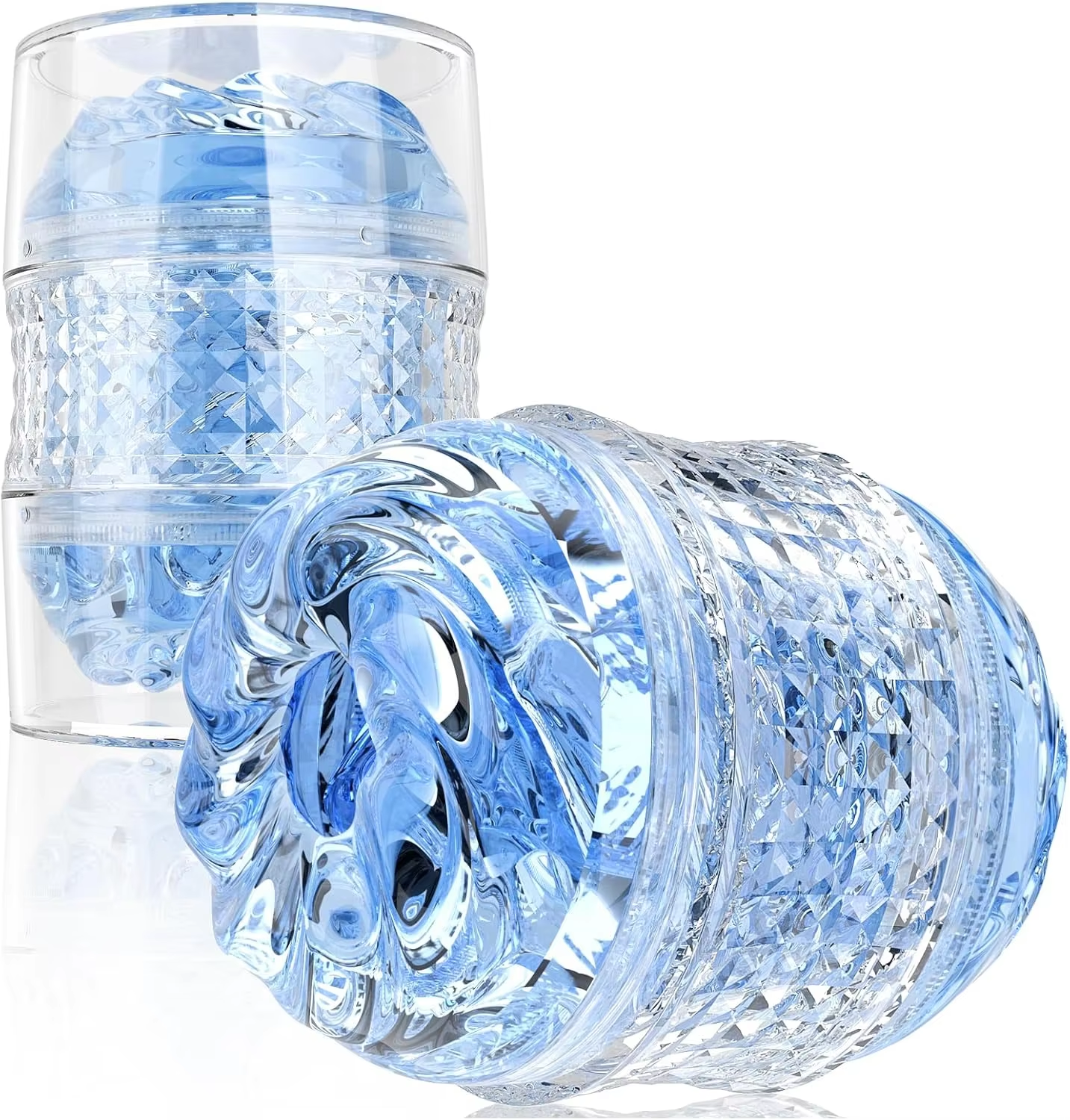 Masturbateurs érotiques à double tête transparente, machines sexuelles réalistes avec vagin et chatte artificiels, godets de masturbation pour hommes