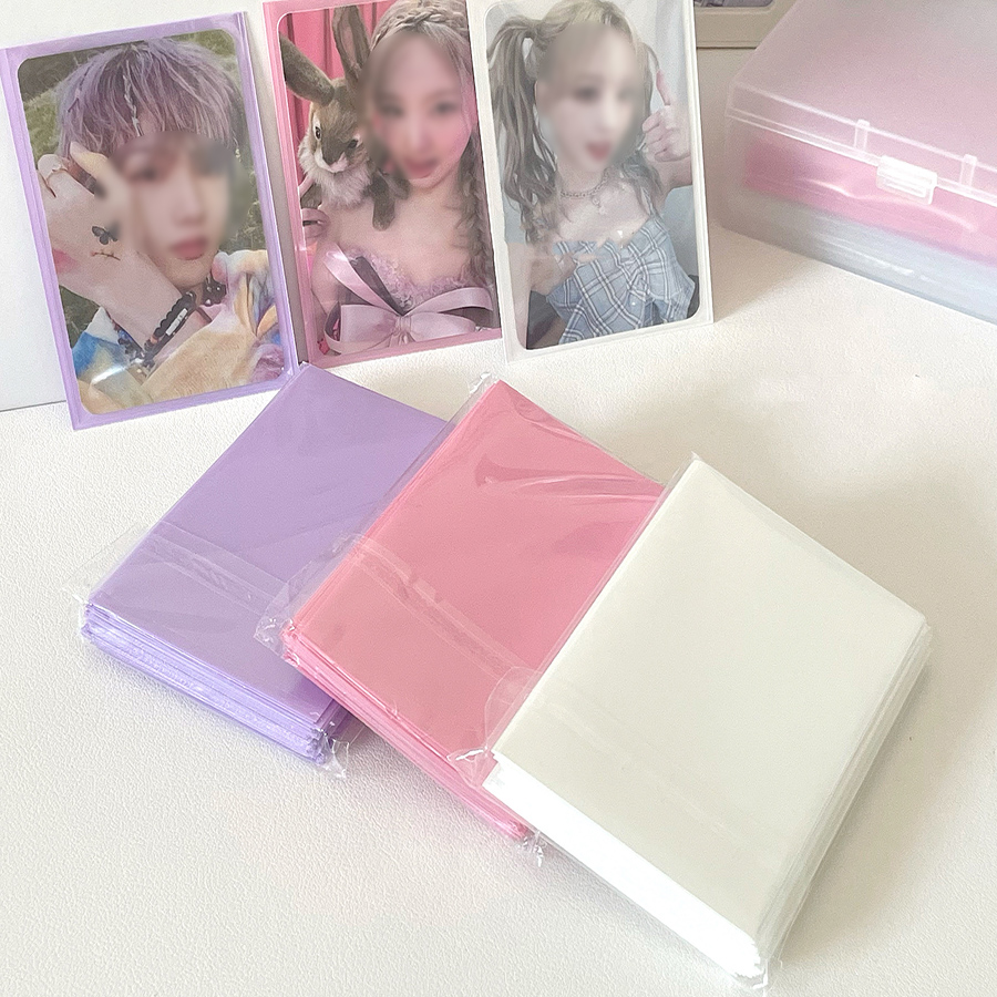 Sharkbang – pochettes pour cartes holographiques, 61x91mm, 20C, couleur Macaron, support Kpop pour cartes postales, films, cartes de jeu, protection pour cartes photo, 50 pièces/lot