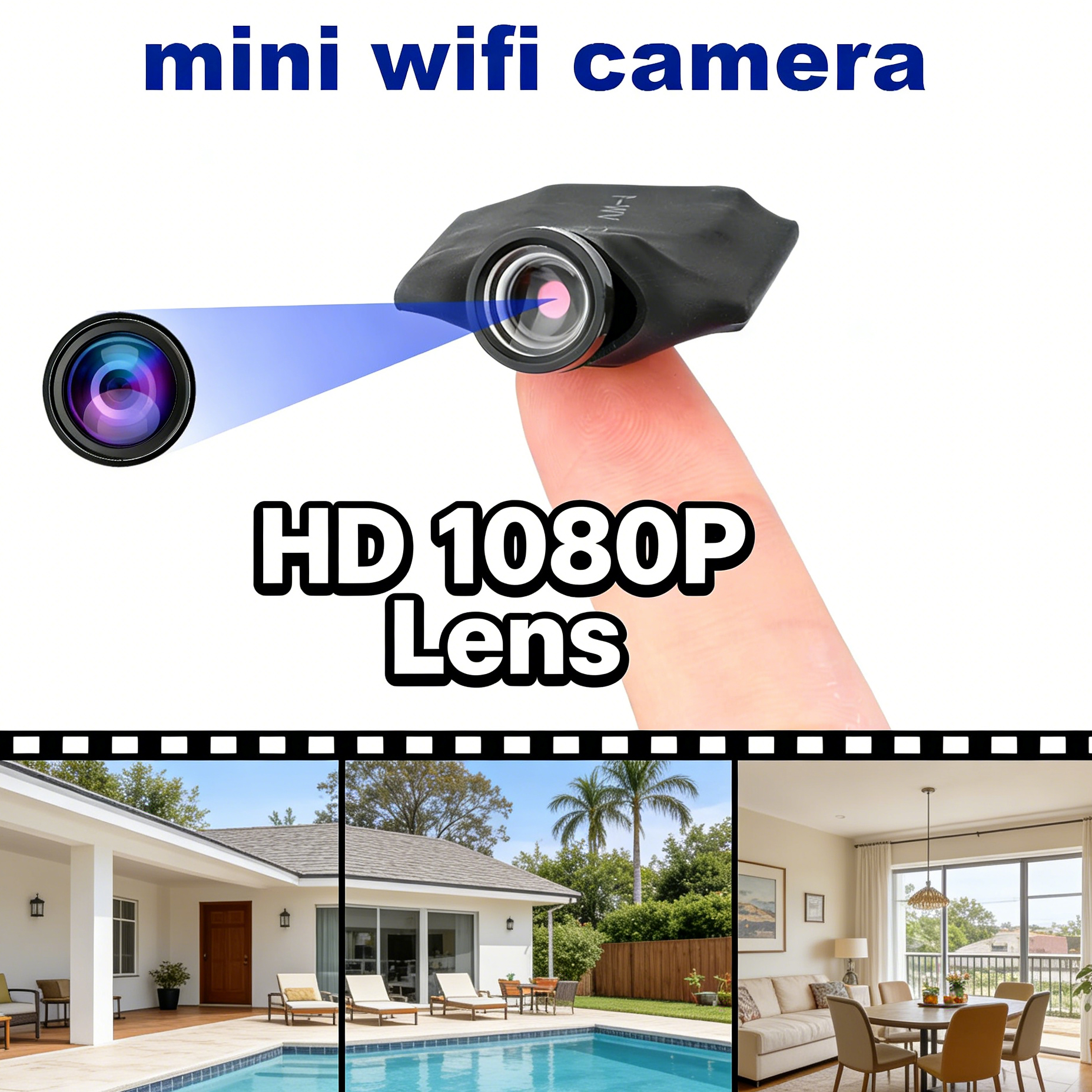 Módulo de Câmera Mini 1080P, Câmera WiFi HD, Gravador de Vídeo DIY, Detecção de Movimento, Câmera de Vigilância para Segurança Doméstica com Visualização Remota