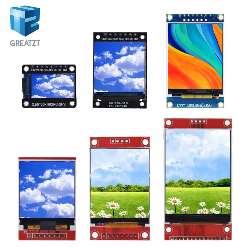 Display TFT Modulo LCD TFT a colori da 0,96/1,3/1,44/1,8/2,4/2,8/3,5 pollici ST7735 ILI9341 Interfaccia driver SPI per Arduino