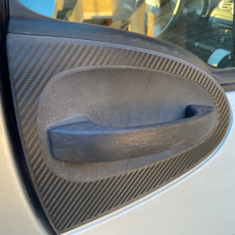 Pegatinas 3D de fibra de carbono para manija de puerta de coche, accesorios de calcomanía para Mercedes Smart 451, 453, Smart Fortwo 2009-2014, 2 piezas