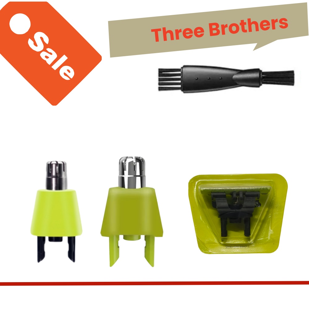 1 brosse/1 pièces têtes de lame de rechange en acier inoxydable pour rasoirs et tondeuses à poils de nez, lames Double face