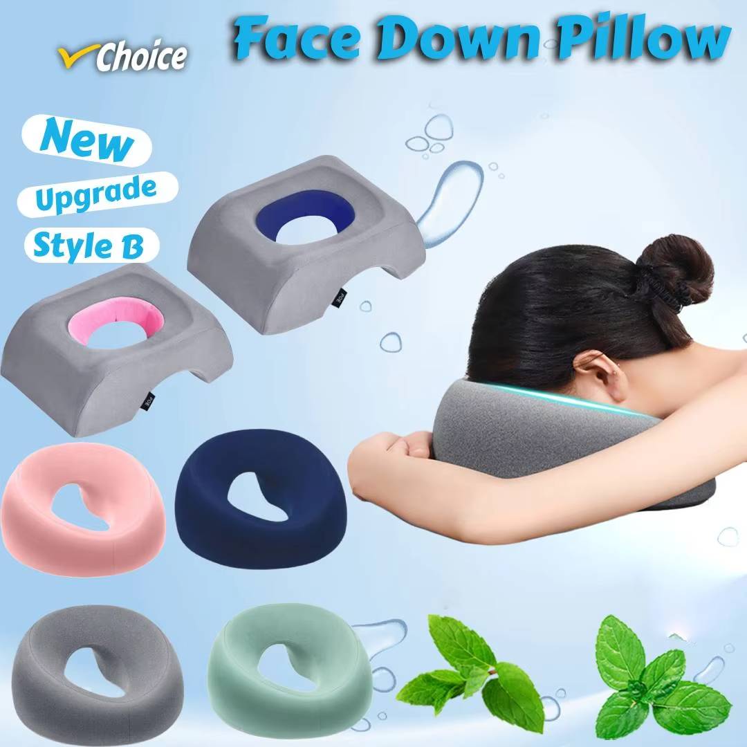 Almohada para la cara hacia abajo, almohada propensa para la cara propensa, comodidad de descanso, espuma viscoelástica, ergonómica, reposacabezas de masaje para el hogar para salón de belleza