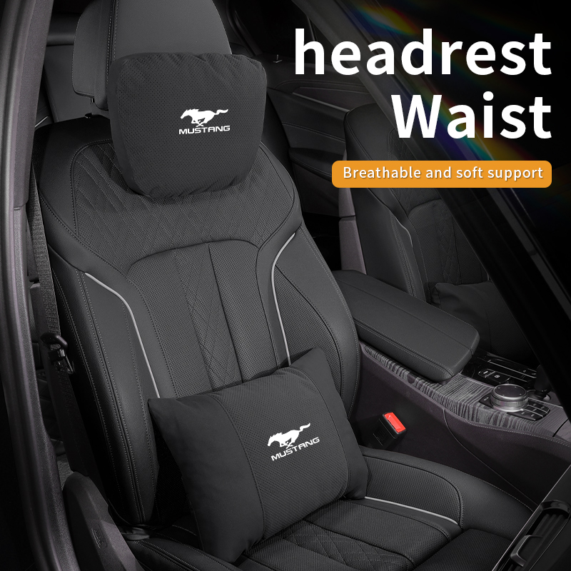 Auto Kopfstütze Nackenstütze Sitz Lendenkissen Nackenkissen Für Ford Mustang Shelby GT 350 500 Auto Innen Zubehör