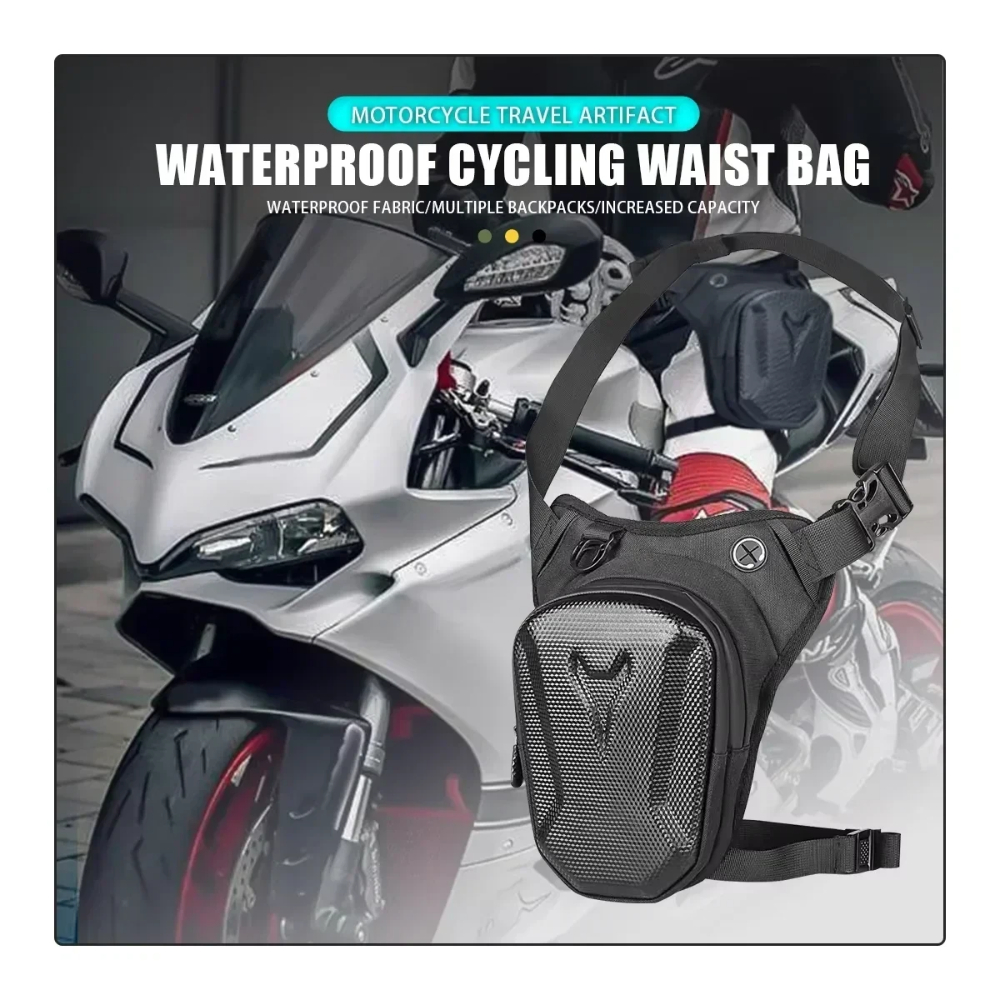 Bolsa de Cintura para Moto, Riñonera Lateral de Pierna, Bolsa Casual de Exterior con Carcasa Rígida de EVA, Riñonera para Moto, Cartera para Teléfono Móvil, Riñonera para Bicicleta Eléctrica