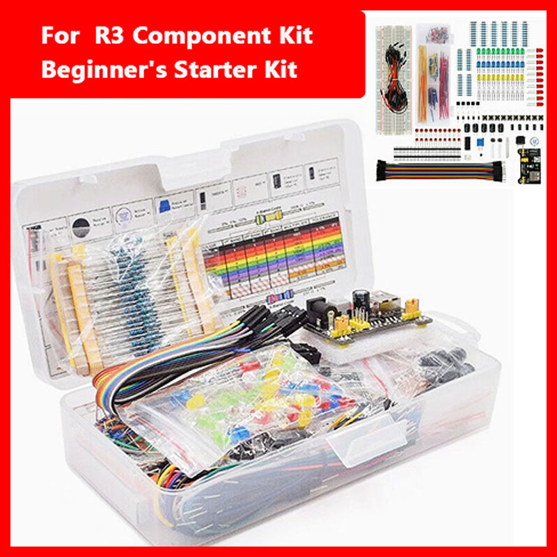 Electronic Components Electrolytic Capacitor Resistor LED 830 Hole-Breadboard Kit MB-102 for UNO R3 Component Pack Beginner Kit