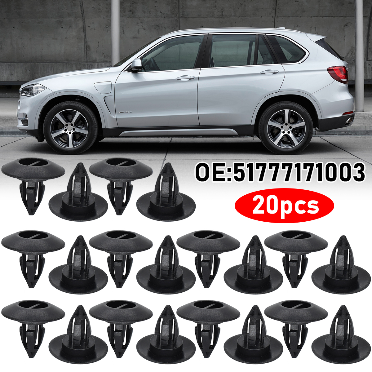 20 шт., накладка на боковую порог автомобиля, зажим для BMW X3 X5 X6 E70 F15 F85 E71 E72 F16 Mini Cooper R60 R61 51777171003
