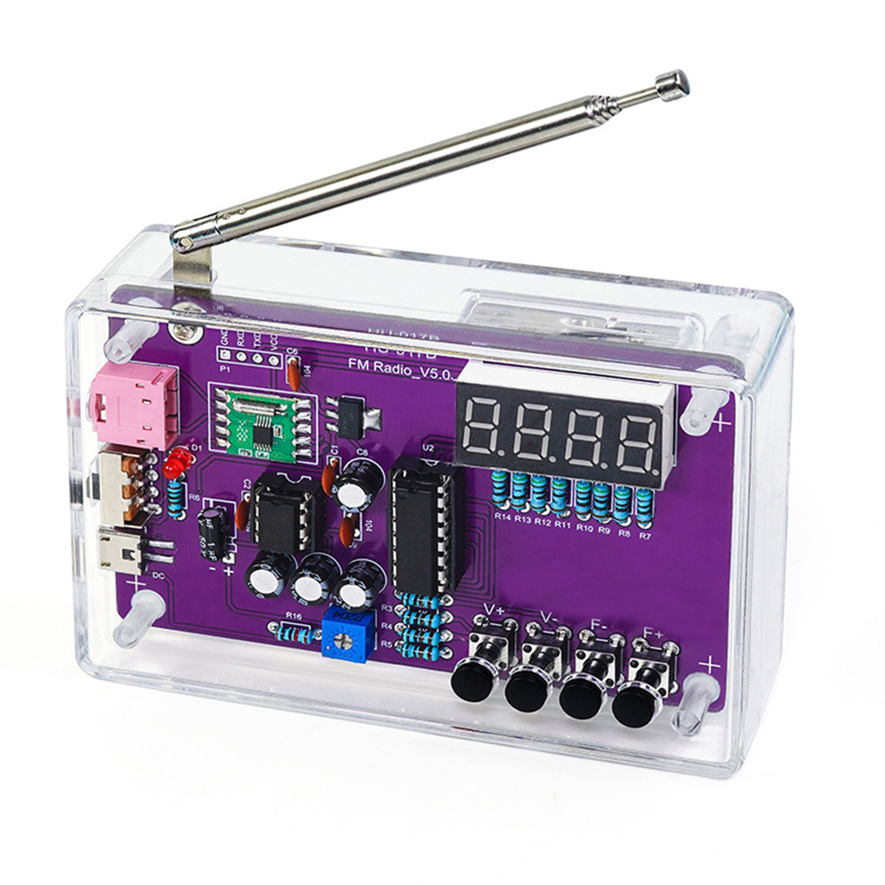 DIY FM-Radio Elektronik-Bausatz Einstellbare Frequenz 87-108MHz Digitalanzeige Lötprojekt Übungslötset RDA5807S