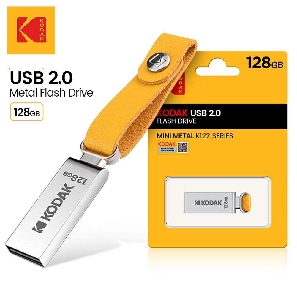 Pen Drive USB 2.0 Kodak K122 128GB, 64GB, 32GB de Alta Velocidade para Celular e PC