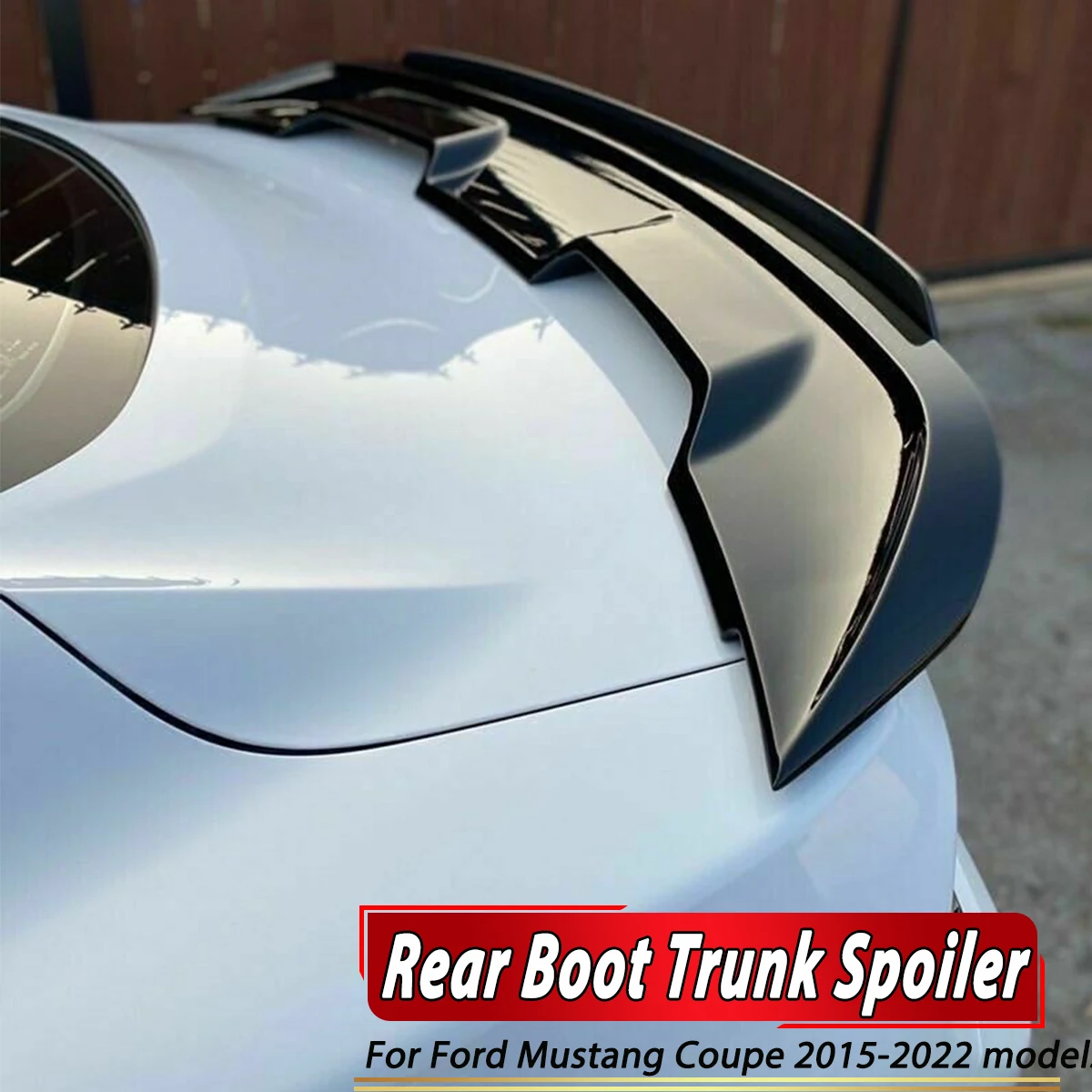 Kofferbak Spoiler Vleugel Voor Ford Mustang GT350 GT500 Coupe 2015-2021 Gloss Zwart