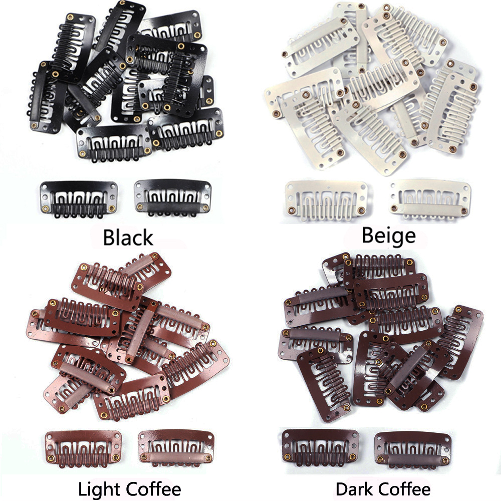 50/30/10pcs ขายร้อนวิกผมหวีคลิปคลิปขยาย Snap Hair EXTENSION คลิปสําหรับผู้หญิง 32 มม.สีดํา/คลิปกาแฟ