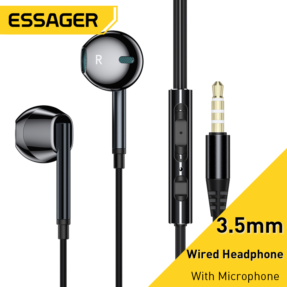 Essager 3,5 mm in-ear bedrade hoofdtelefoon met microfoon voor Xiaomi Redmi Samsung computer PC tablets smartphone-headset oortelefoon