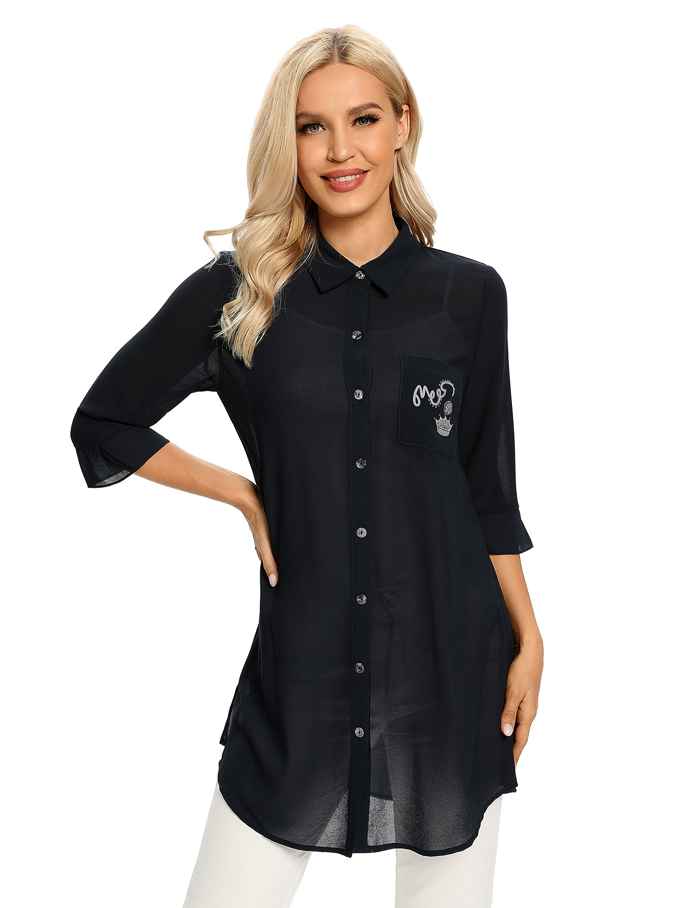 Dames geweven modieus casual shirt voor lente en zomer