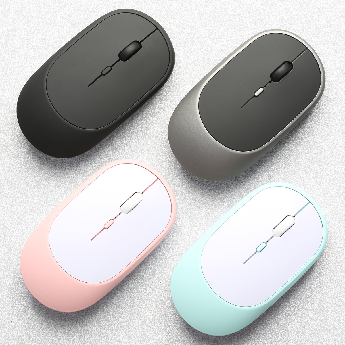 듀얼 모드 블루투스 무선 게이밍 마우스, 초저전력 소비, PC 맥 컴퓨터 노트북 음소거 호환, 2.4Gh