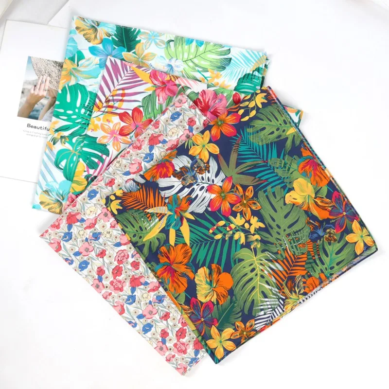 Bandana kwadratowa 70cm*70cm w kwiaty, styl hip-hop, 100% bawełna, chusta na głowę Paisley dla kobiet/mężczyzn/chłopców/dziewcząt, drukowana chusteczka do noszenia na szyi.