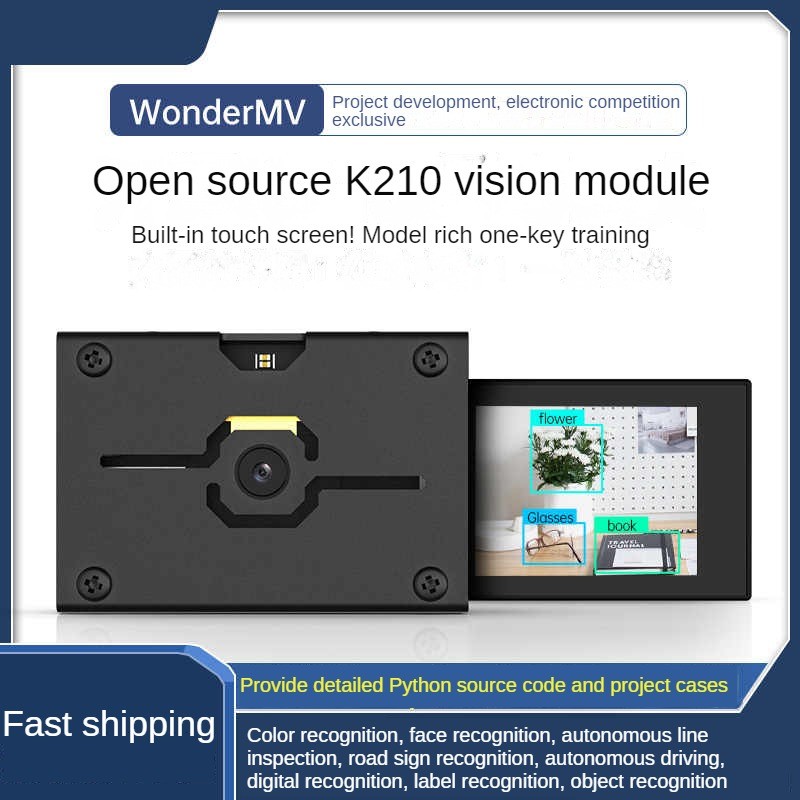 WonderMV K210 โอเพ่นซอร์ส Visual Recognition โมดูลภาพ Facial Detection AI กล้องสําหรับ Python Development Board CanMV Sensor