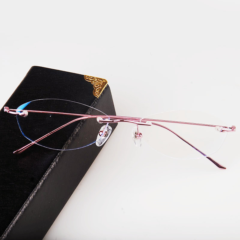 Entwickelt Frauen Randlose Brille Reinem Titan Brillen Optische Rahmen Rezept Rahmenlose Spektakel Einfache Linie Tempel 1280