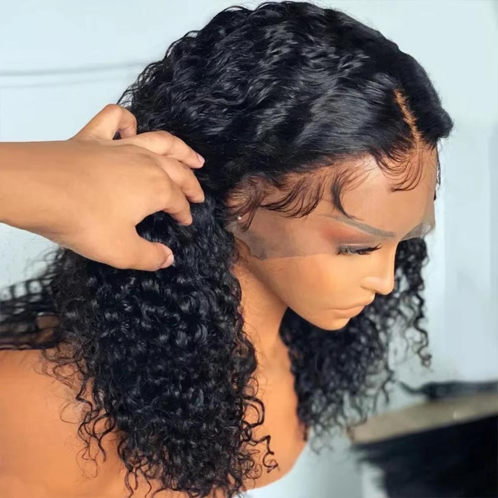 Lockige kurze Bob Echthaar Perücken leimlos 13x6 HD Spitze Frontal Perücke 13x4 Deep Wave brasilia nische 7x5 leimlose Spitze Perücken für Frauen