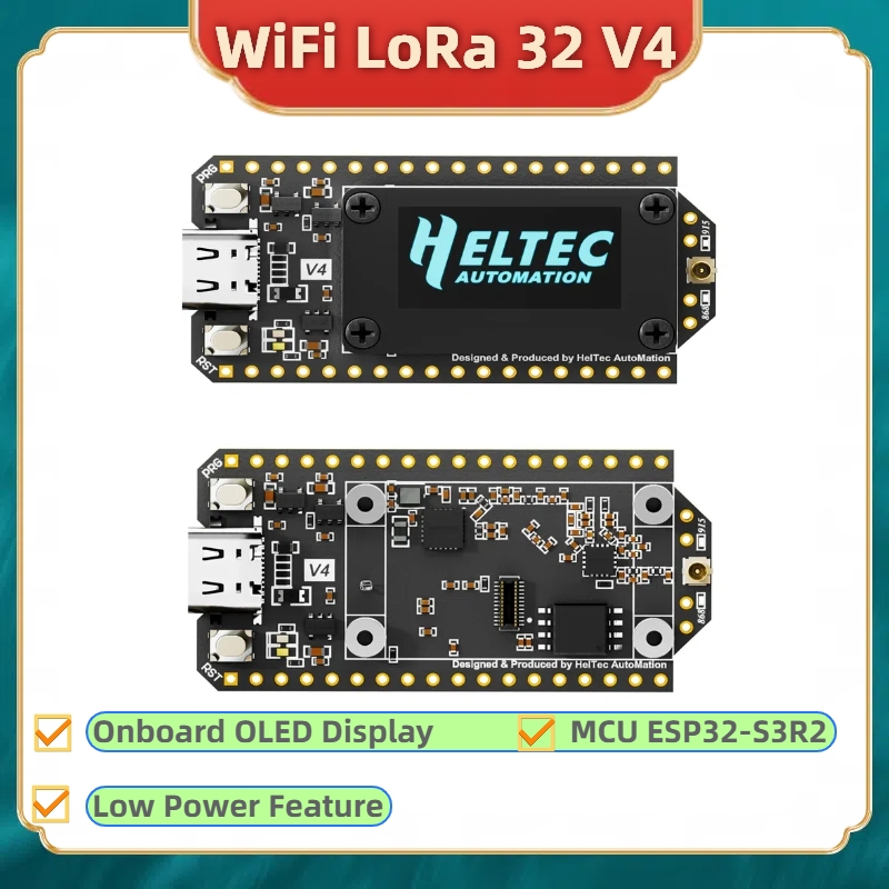 Heltec Металластичный Wi-Fi LoRa 32 V4 ESP32 SX1262 GPS 0,96 дюйма OLED на солнечной энергии Dev-Board WiFi BLE Низкая мощность для Arduino IoT