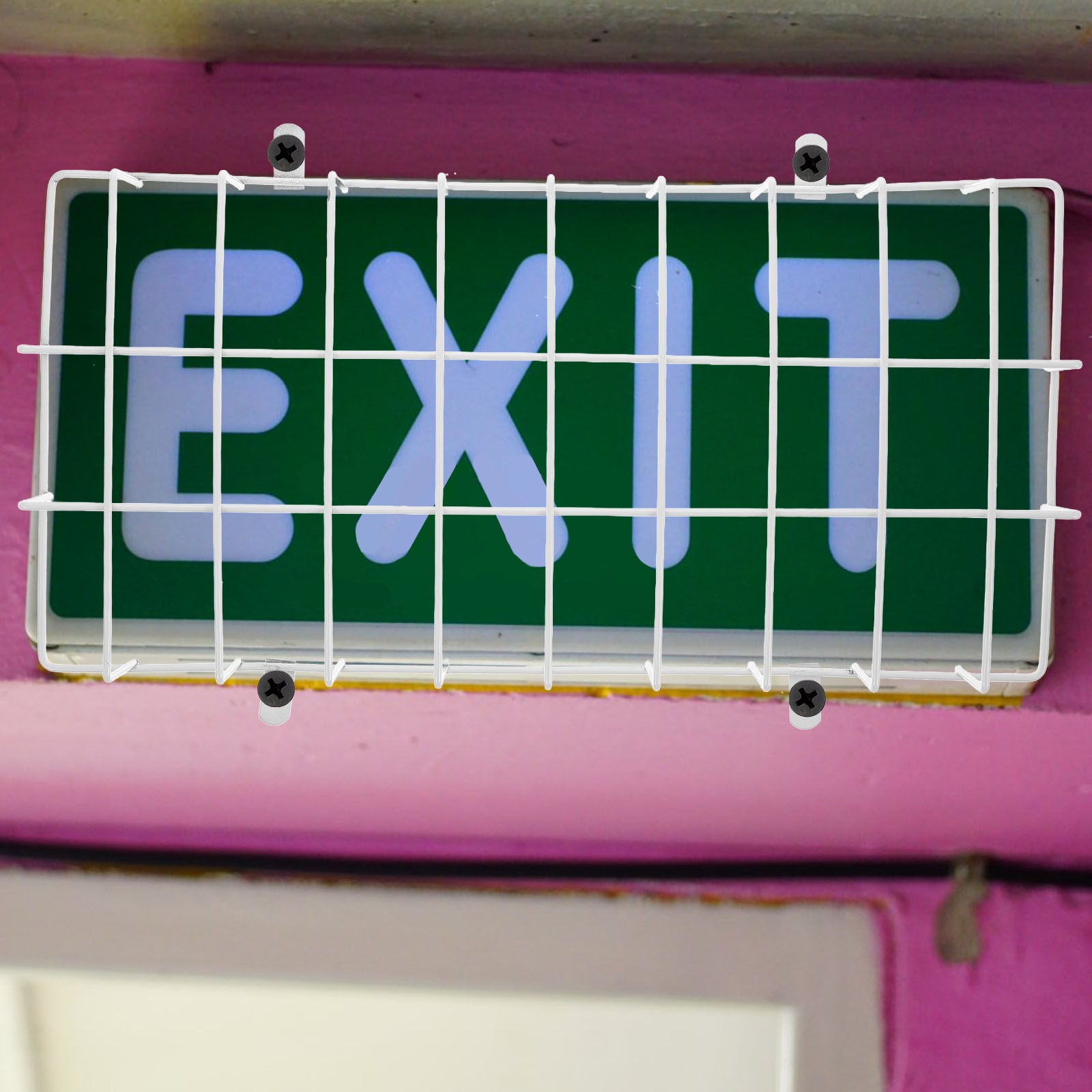 Emergency Light Wire Guard Stainless Steel Exit Sign Protective Cover Wall Mount Emergency Light Metal Protective Guard