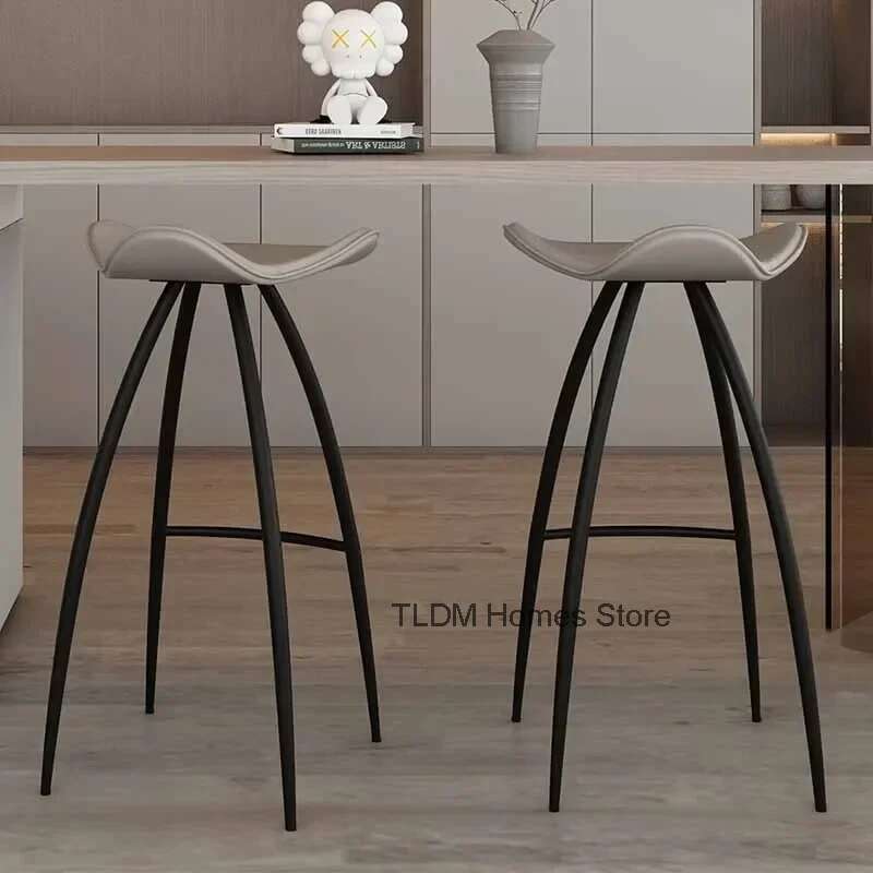 Nordic luxo cadeira alta acento balcão varanda estética moderna designer bancos de barra pernas metal quarto cadeira barra acessórios