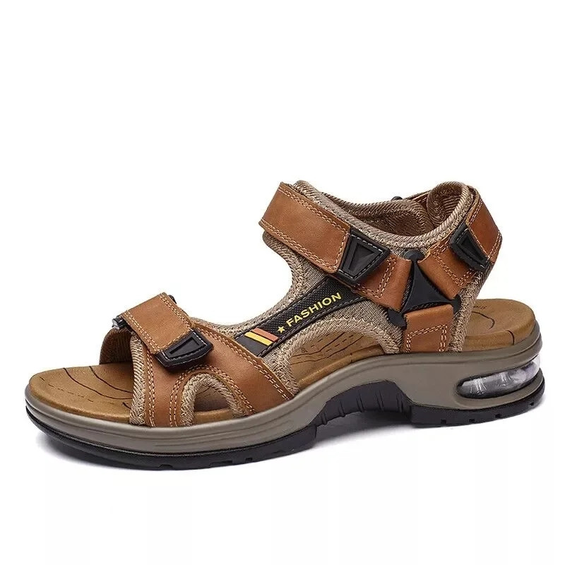 Marke Sommer männer Sandalen Aus Echtem Leder Männer Hausschuhe Gladiator Männer Strand Sandalen Weichen Bequemen Im Freien Waten Schuhe 38-46