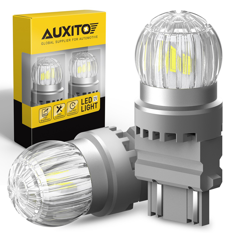 AUXITO 2 шт. T25 3157 Светодиодная лампа Белый Красный Янтарный 3030SMD P27/7W 3156 P27W Светодиодная лампа для автомобиля Стоп-сигнал заднего хода DRL 12 В