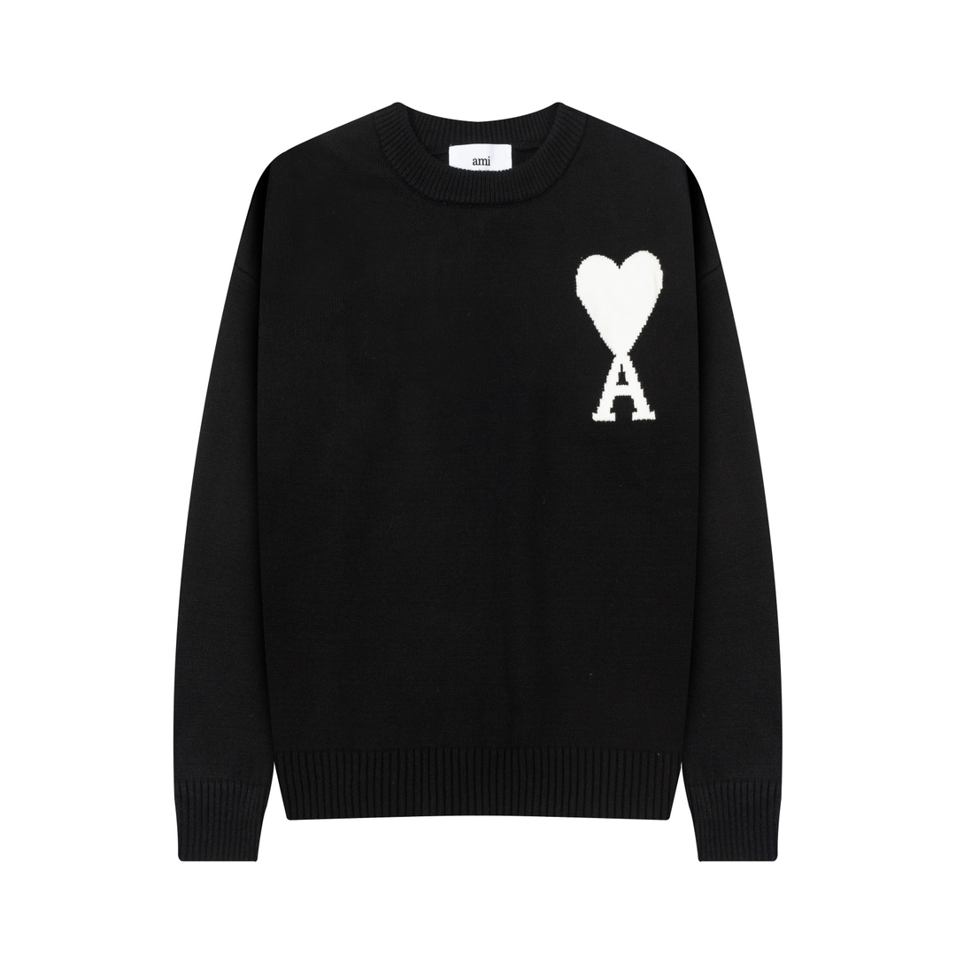 Engrossado inverno camisola de malha pulôver casual na moda em forma de coração vermelho pêssego colorido ami amor coração camisola para homens