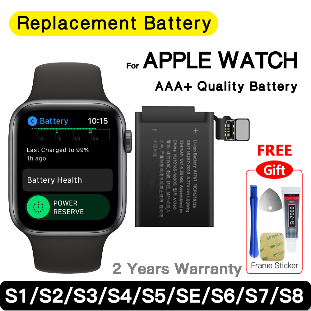 แบตเตอรี่เดิม 100% สําหรับ Apple Watch Series Ultra SE 1 2 3 4 5 6 7 8 IWatch S1 S2 S3 GPS LTE s4 S5 S6 S7 S8 38/40/41/42/44/45