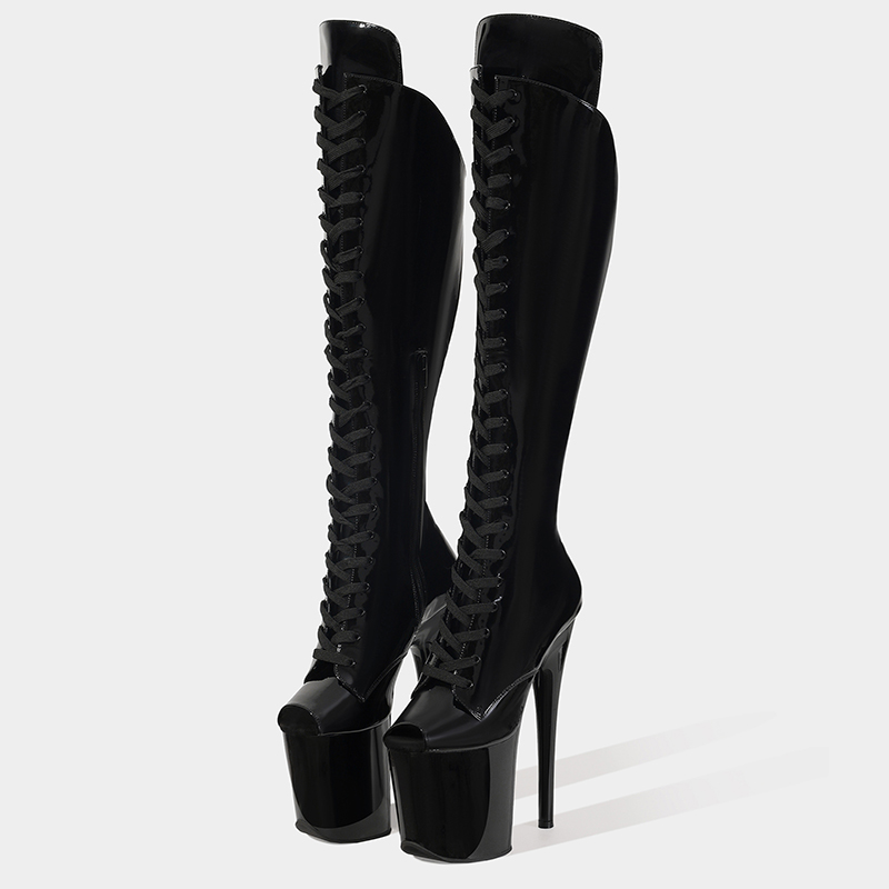 LAIJIANJINXIA New PU Upper 20CM/8Inches Fashion Women's Platform Party High Heels Modern Knee-High Boots Pole Dance shoes