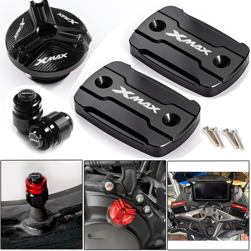 For YAMAHA XMAX 250 300 XMAX300 XMAX250 2017-2023 Accessories Motorcycle Brake Fluid Tank Fluid Reservoir Cover Oil filler Cap