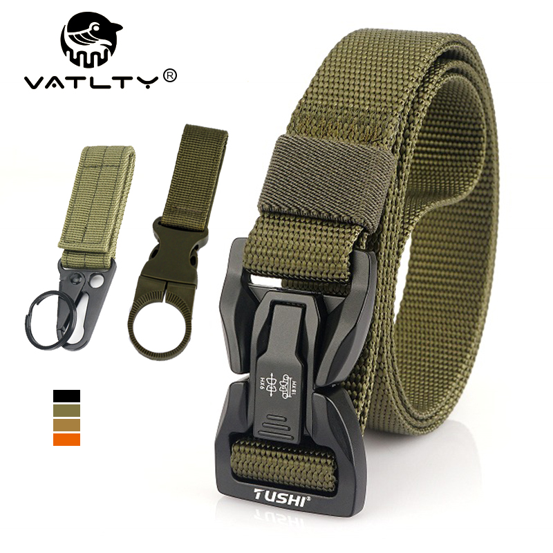 VATLTY 2.5cm Ceinture tactique mince Doux Nylon réel QR Boucle en métal Techwear Hip Hop Ceinture militaire universelle Randonnée Ceintures Mâle