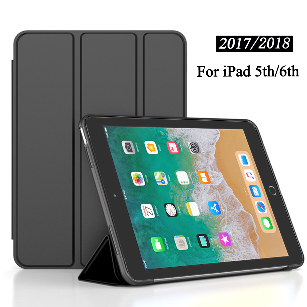 Fall Für iPad 9,7 2017 2018 5th 6th Gen Slim Stand Schutzhülle Tablet Abdeckung Mit Weiche Rückseite Shell Für iPad 5 6 9,7'' A1822 1893